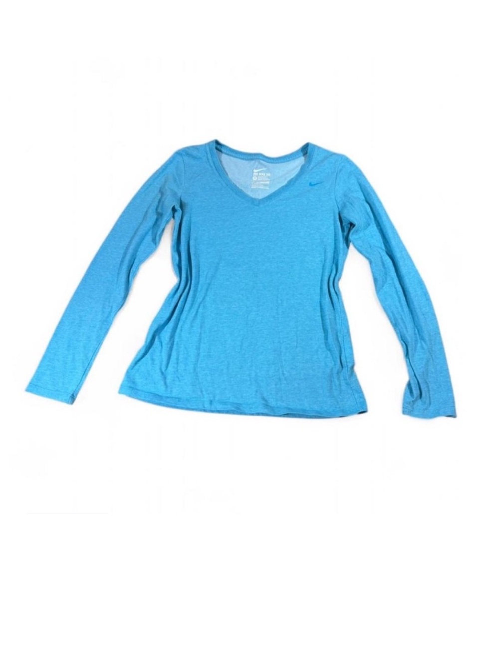 Nike Dri-FIT Long Sleeve Athletic Top – Women’s Medium blue v neck - Picture 1 of 6